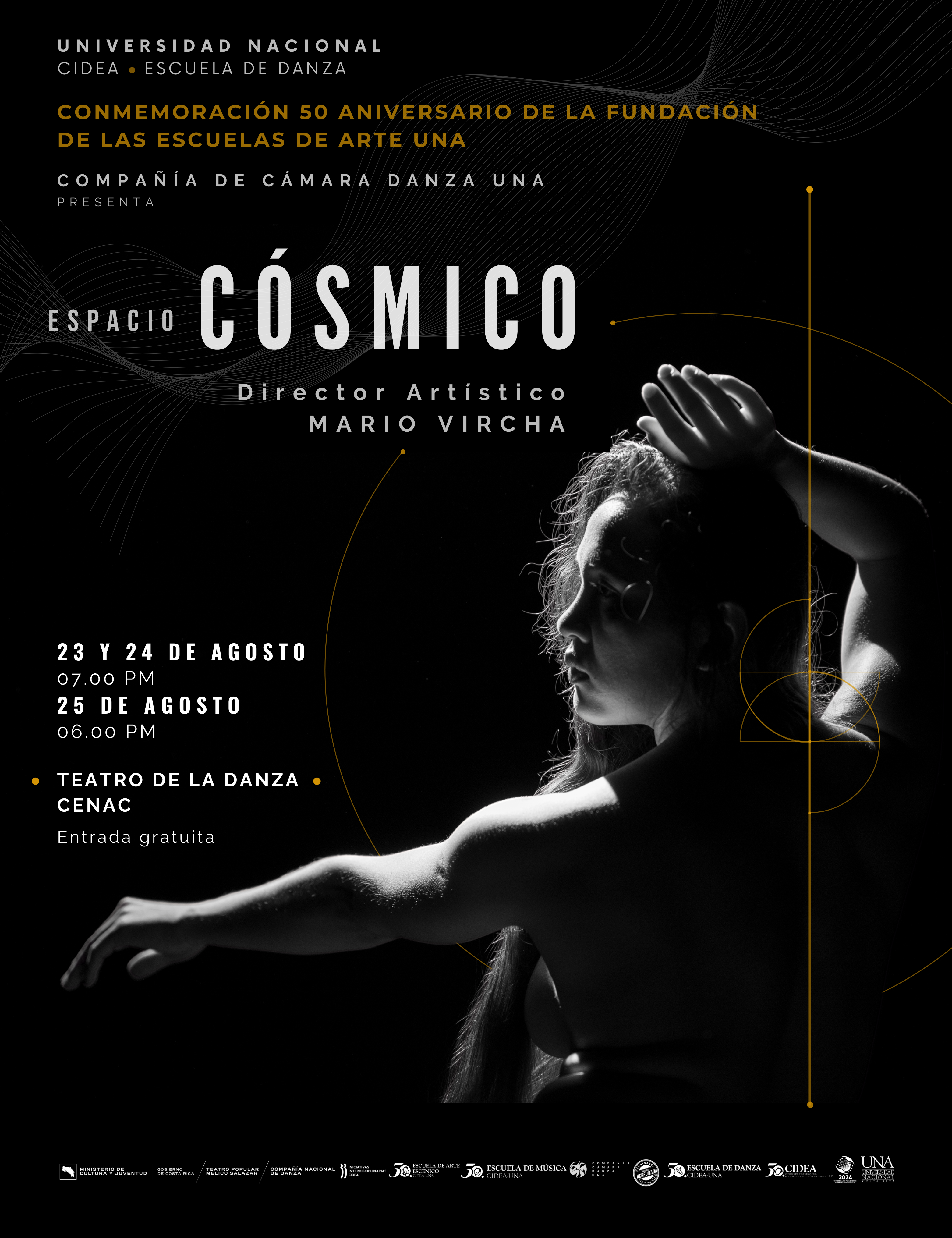 INVITACIÓN: Espectáculo ESPACIO CÓSMICO desde el marco de Iniciativas Interdisciplinarias y en celebración del 50 aniversario de la fundación de las escuelas de arte UNA